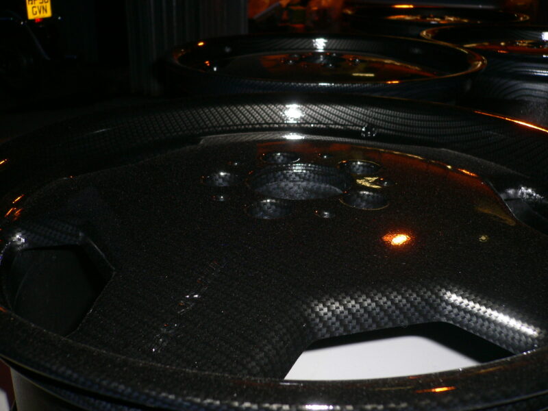 Mercedes AMG alloy wheels coated in carbon fibre