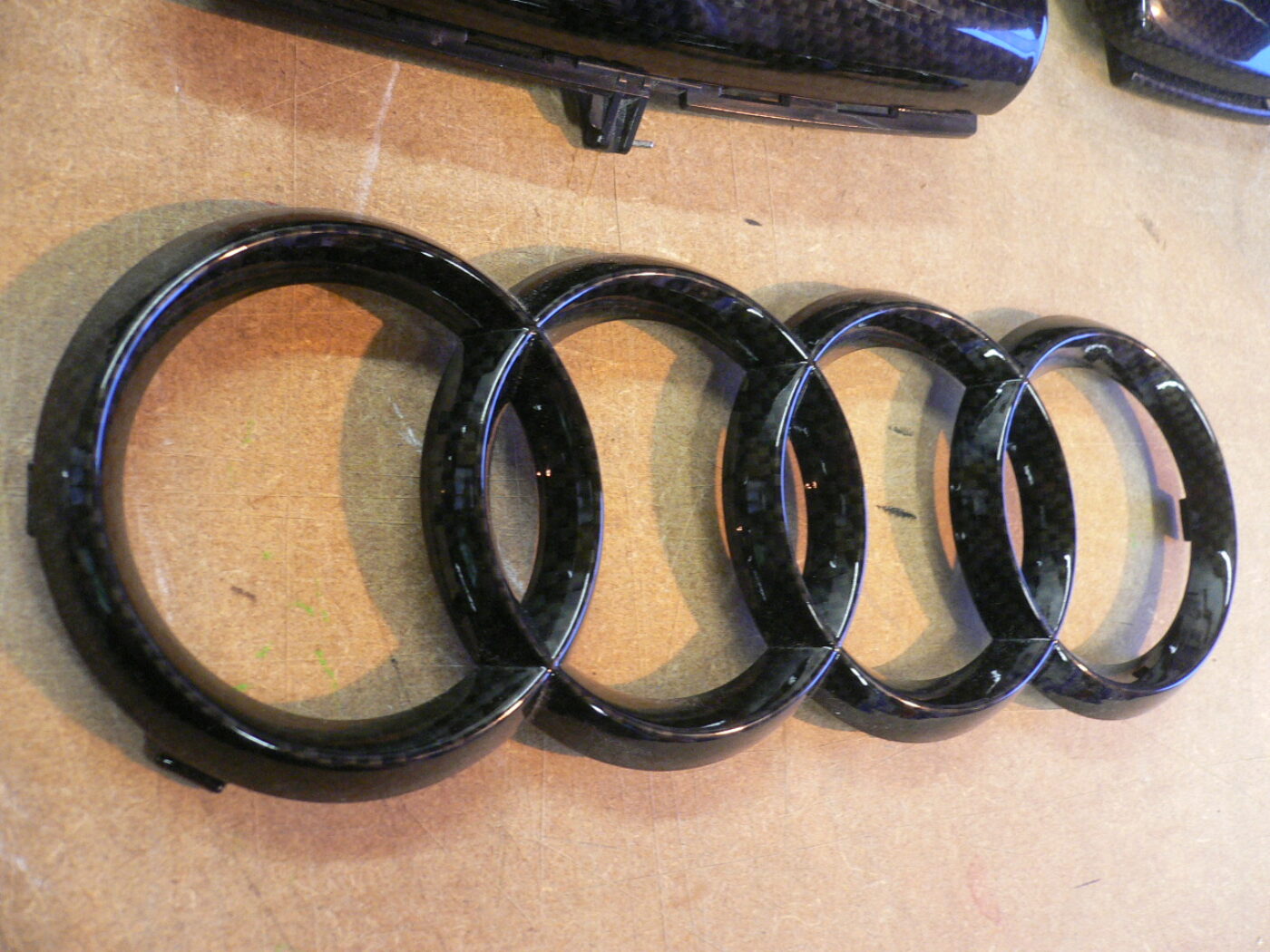 Audi various elements coated in carbon fibre hydrographic film painted black