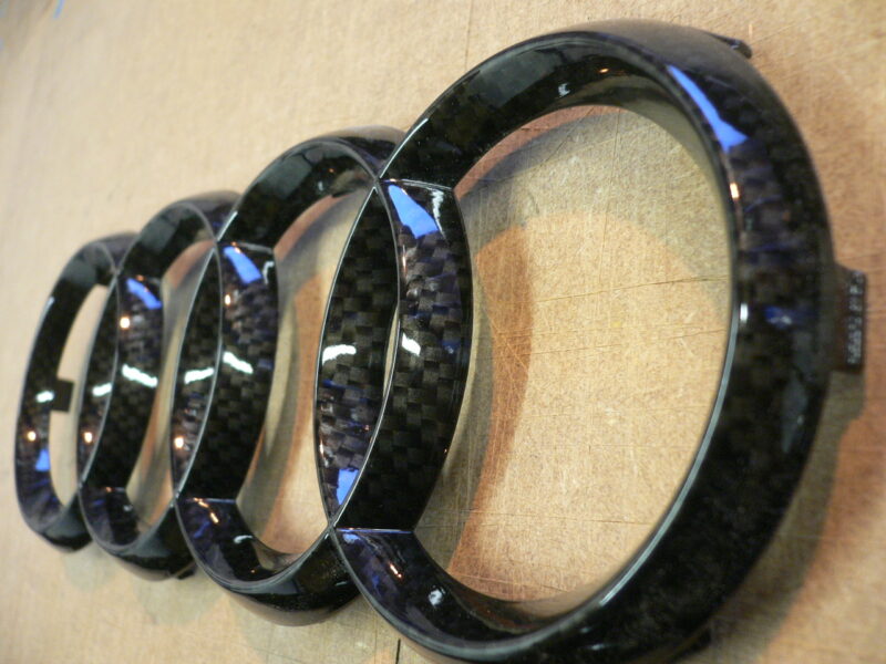 Audi various elements coated in carbon fibre hydrographic film painted black