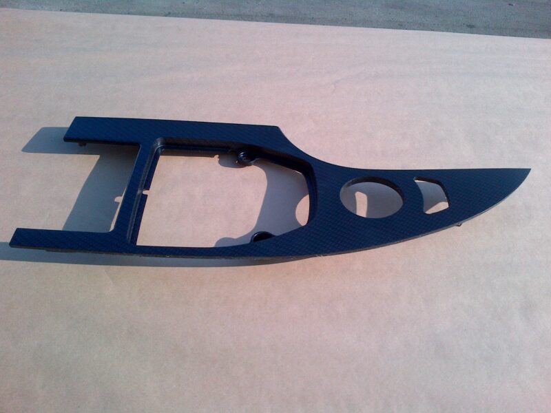 Parts of car interior coated in carbon fibre