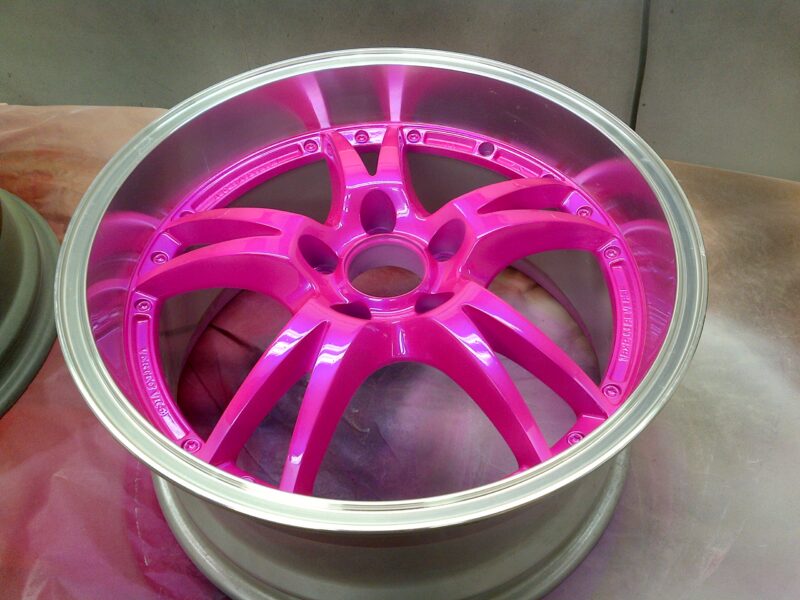 Wheels painted pink