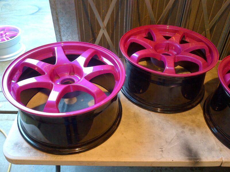 Wheels painted pink