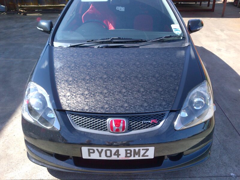 Honda Civic Type-R hood Coated In Skull Hydrographic Film