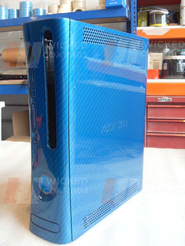 Xbox 360 Coated In Carbon Fibre Painted Blue