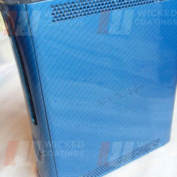 Xbox 360 Coated In Carbon Fibre Painted Blue