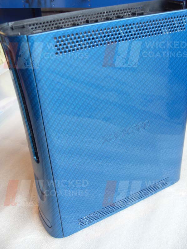 Xbox 360 Coated In Carbon Fibre Painted Blue