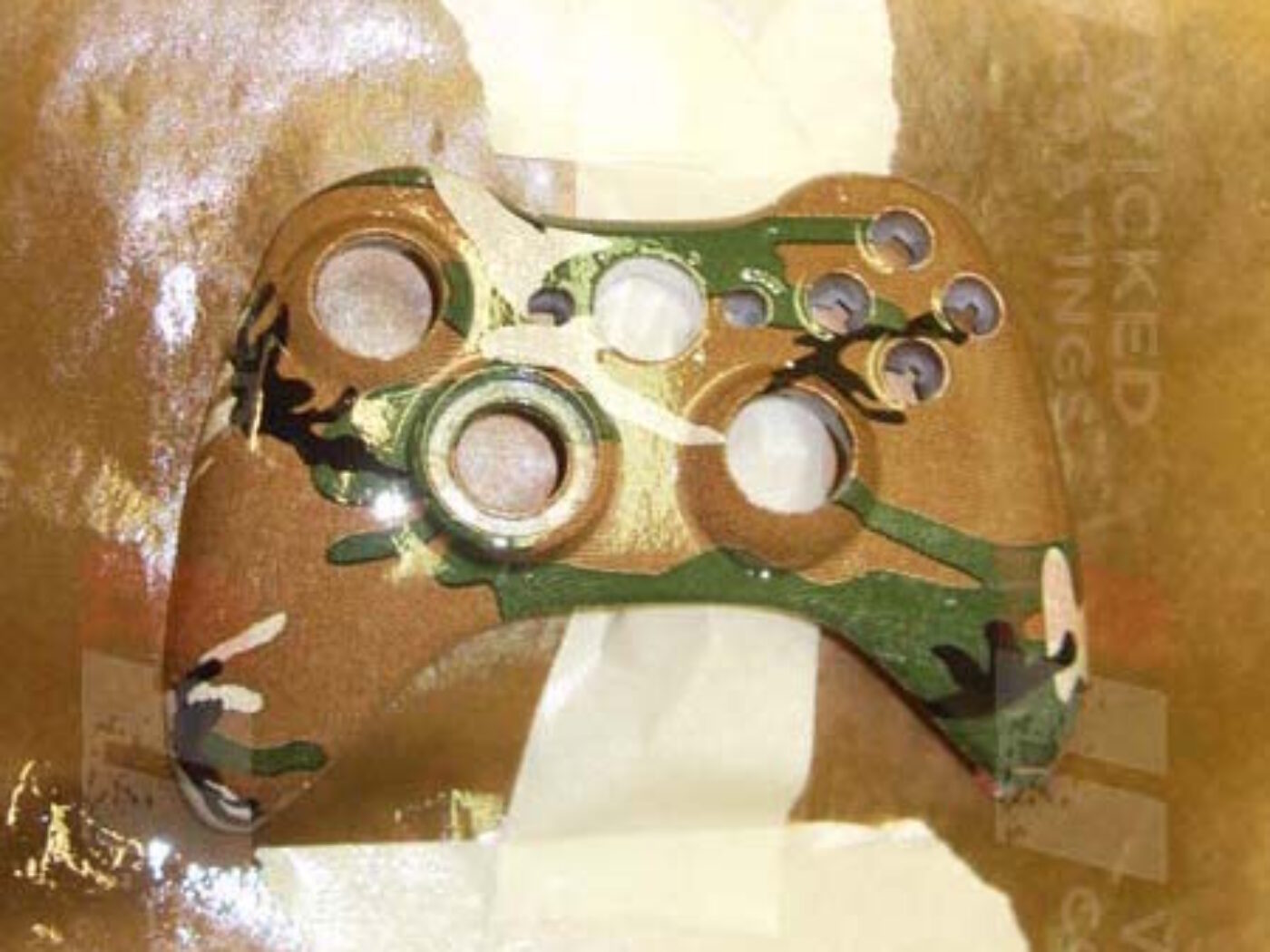 Gamepad Coated In Camouflage Hydrographic Film