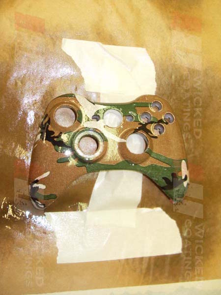Gamepad Coated In Camouflage Hydrographic Film
