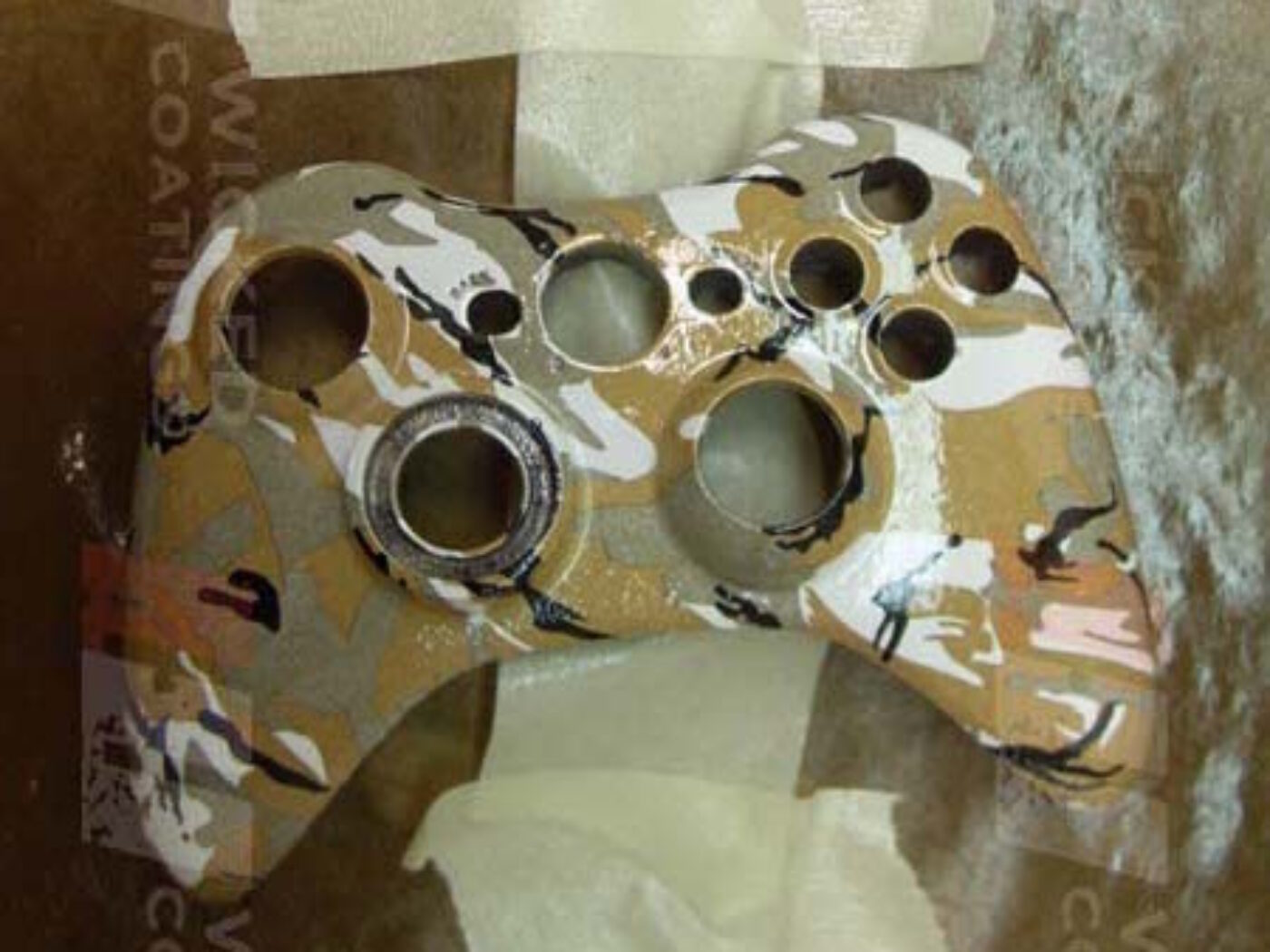 Gamepad Coated In Camouflage Hydrographic Film