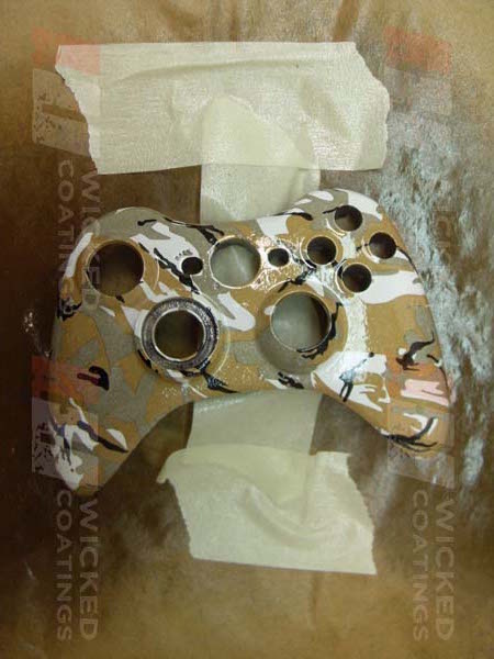Gamepad Coated In Camouflage Hydrographic Film