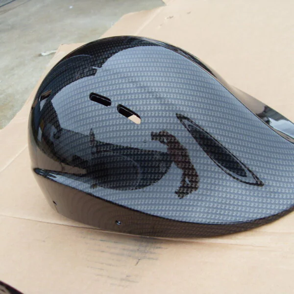 Protective Helmet Coated In Carbon Fibre Hydrographic Film Painted Black