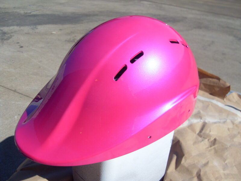 Protective Helmet Painted Pink At Wicked Coatings