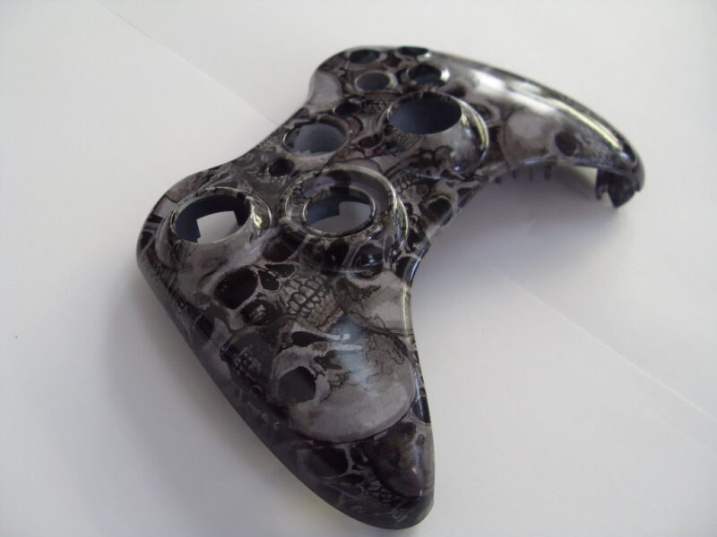 Gamepad Coated In Skull Hydrographic Film Painted Black