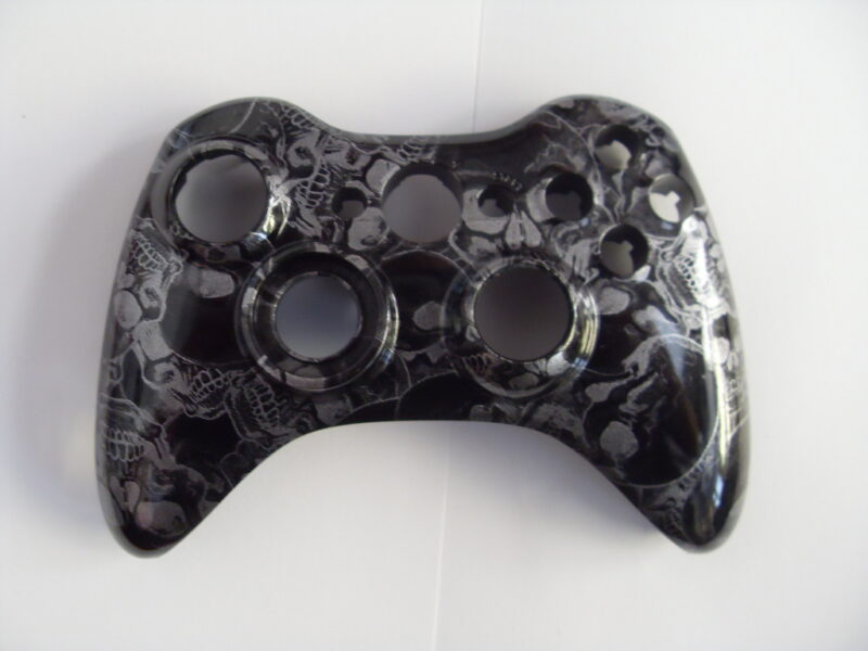 Gamepad Coated In Skull Hydrographic Film Painted Black