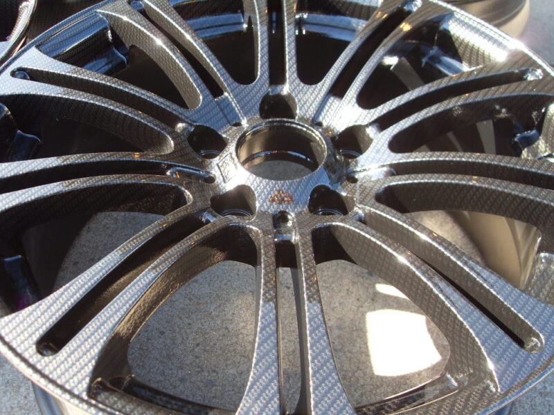 Car Alloy Wheels Coated In Carbon Fibre