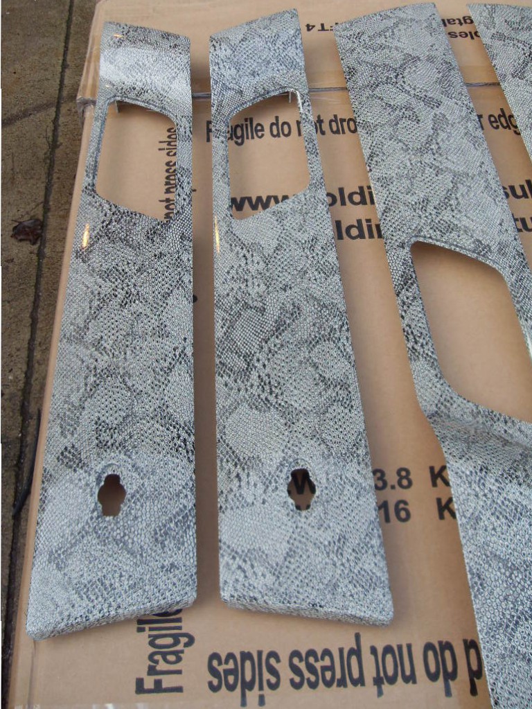 Car Interior Elements Coated In Snake Hydrographic Film