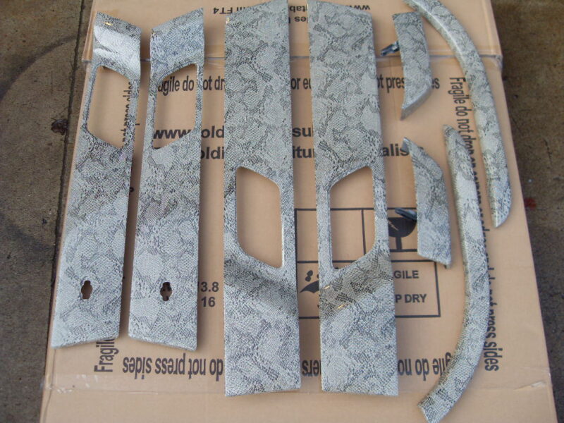 Car Interior Elements Coated In Snake Hydrographic Film