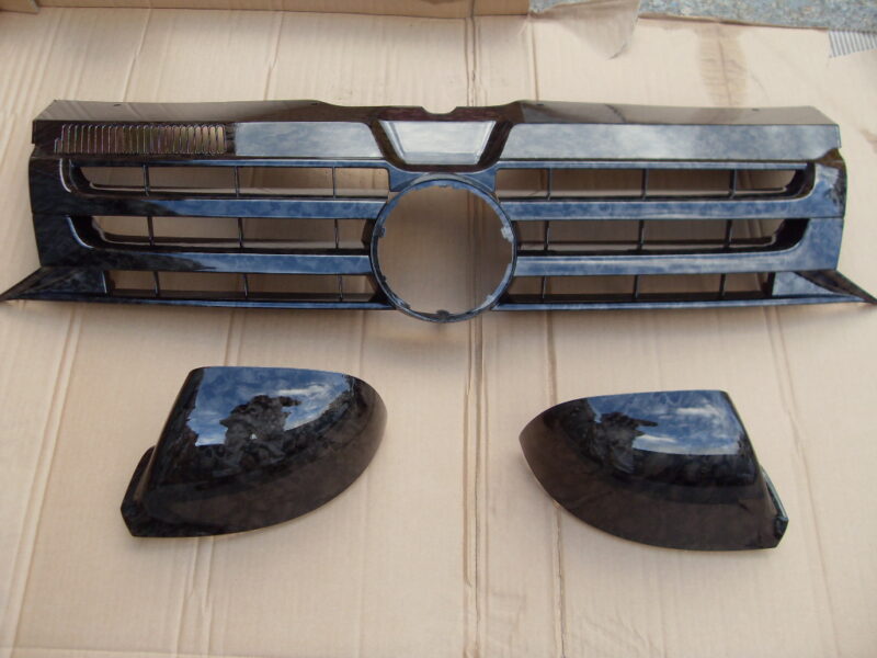 VW Exterior Parts Coated In Skull Hydrographic Film Painted Black