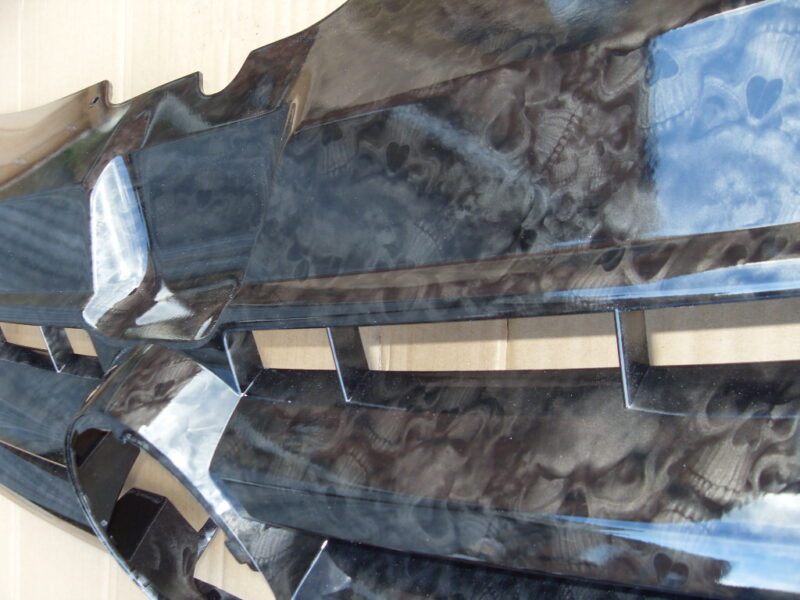 VW Exterior Parts Coated In Skull Hydrographic Film Painted Black