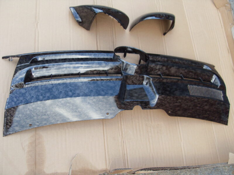 VW Exterior Parts Coated In Skull Hydrographic Film Painted Black