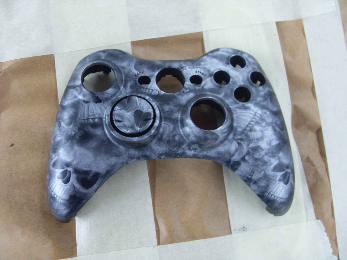 Gamepad Coated In Skull Hydrographic Film Painted Grey