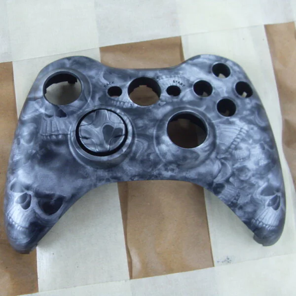 Gamepad Coated In Skull Hydrographic Film Painted Grey