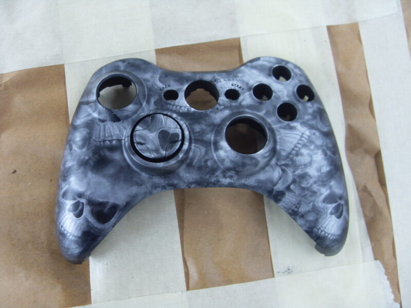 Gamepad Coated In Skull Hydrographic Film Painted Grey