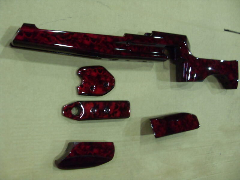 Guns Elements Coated In Skull Hydrographic Film Painted Dark Red