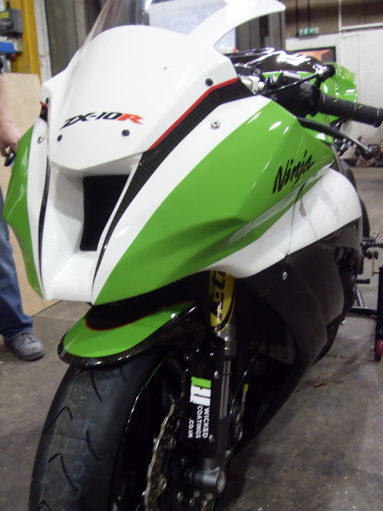 Kawasaki Ninja ZX10R ( Bournemouth Kawasaki Racing Team ) Painted And Coated At Wicked Coatings