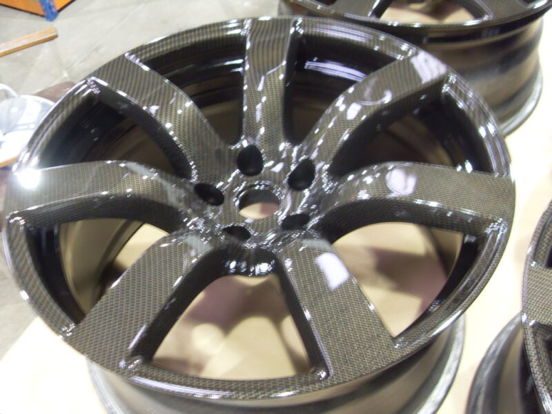 Nissan Alloy Wheels Coated In Carbon Fibre Painted Black