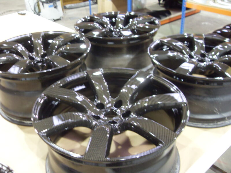 Nissan Alloy Wheels Coated In Carbon Fibre Painted Black