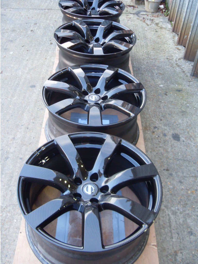 Nissan Alloy Wheels Coated In Carbon Fibre Painted Black
