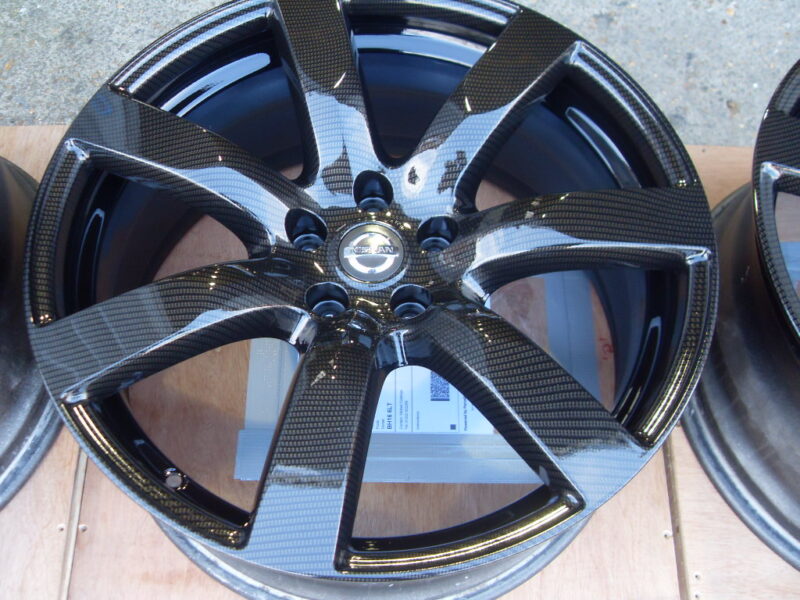 Nissan Alloy Wheels Coated In Carbon Fibre Painted Black