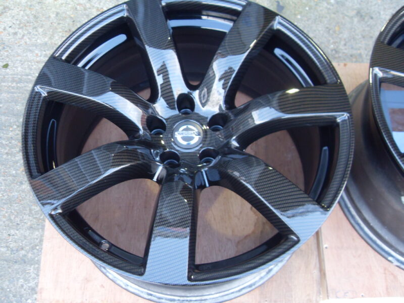 Nissan Alloy Wheels Coated In Carbon Fibre Painted Black
