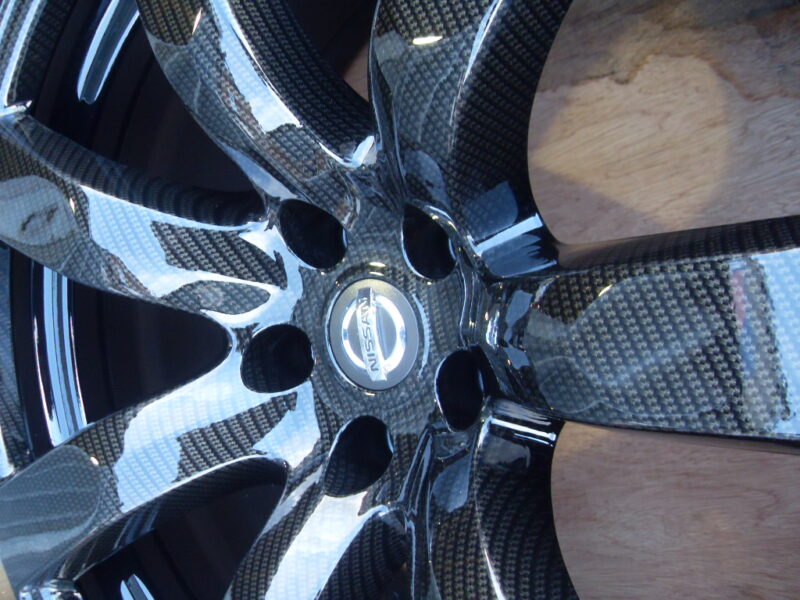 Nissan Alloy Wheels Coated In Carbon Fibre Painted Black