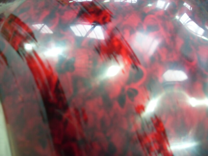 Motorbike Tank Coated In Skull Painted Red