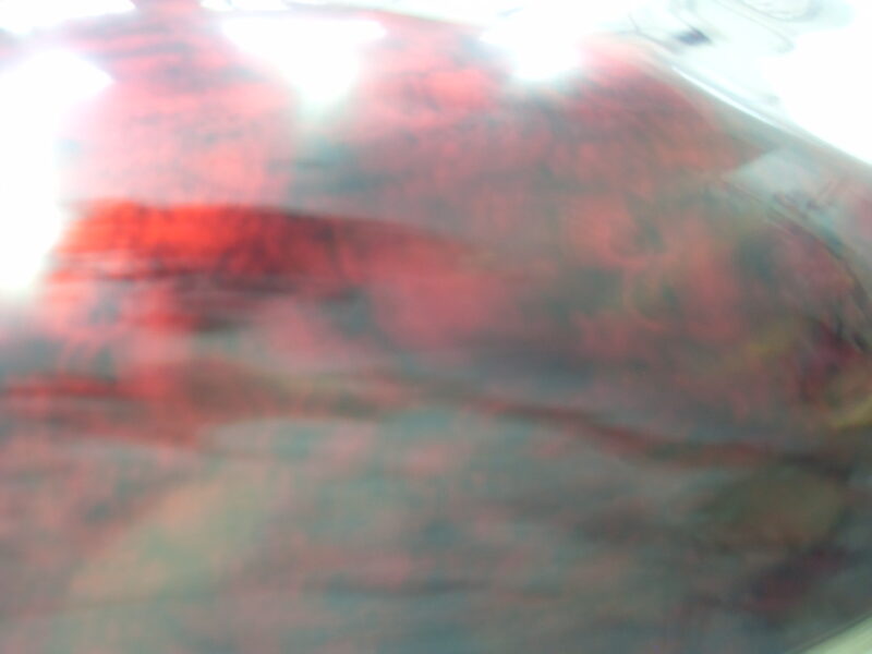 Motorbike Tank Coated In Skull Painted Red