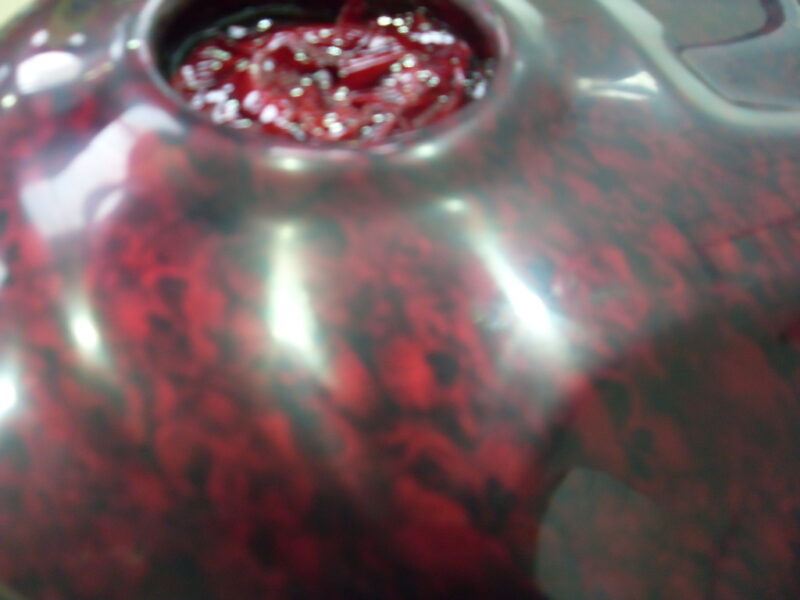 Motorbike Tank Coated In Skull Painted Red