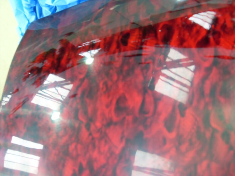 Motorbike Tank Coated In Skull Painted Red