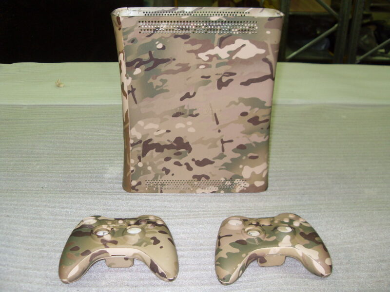 Xbox 360 and Gamepads Coated In Camouflage Hydrographic Film