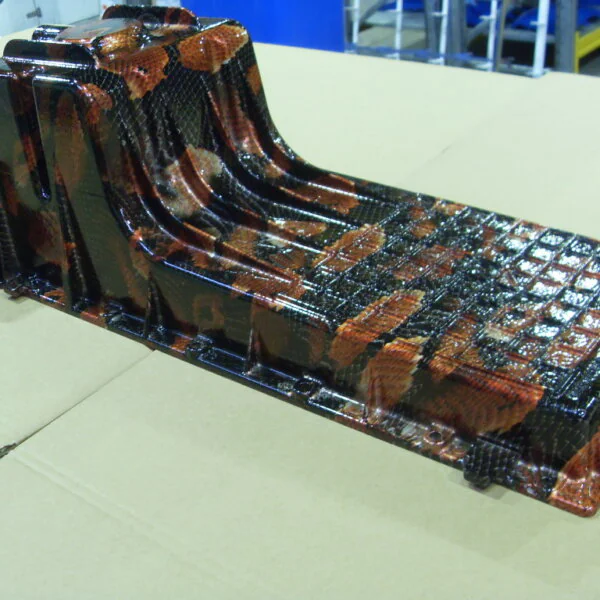Car Engine Part Coated In Snake Hydrographic Film