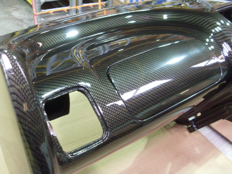 MG-F dashboard coated in carbon fibre hydrographic film painted black