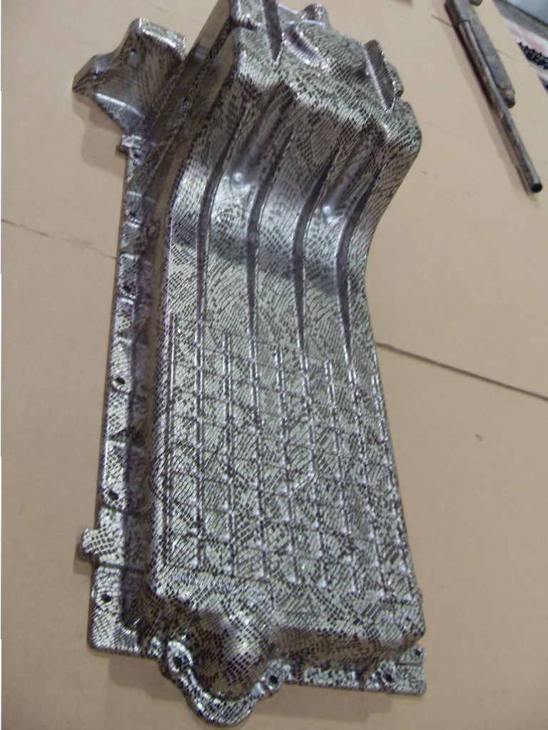 Car Engine Part Coated In Snake Hydrographic film