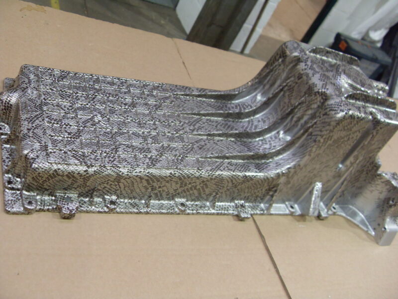 Car Engine Part Coated In Snake Hydrographic film