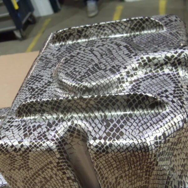 Car Engine Part Coated In Snake Hydrographic film