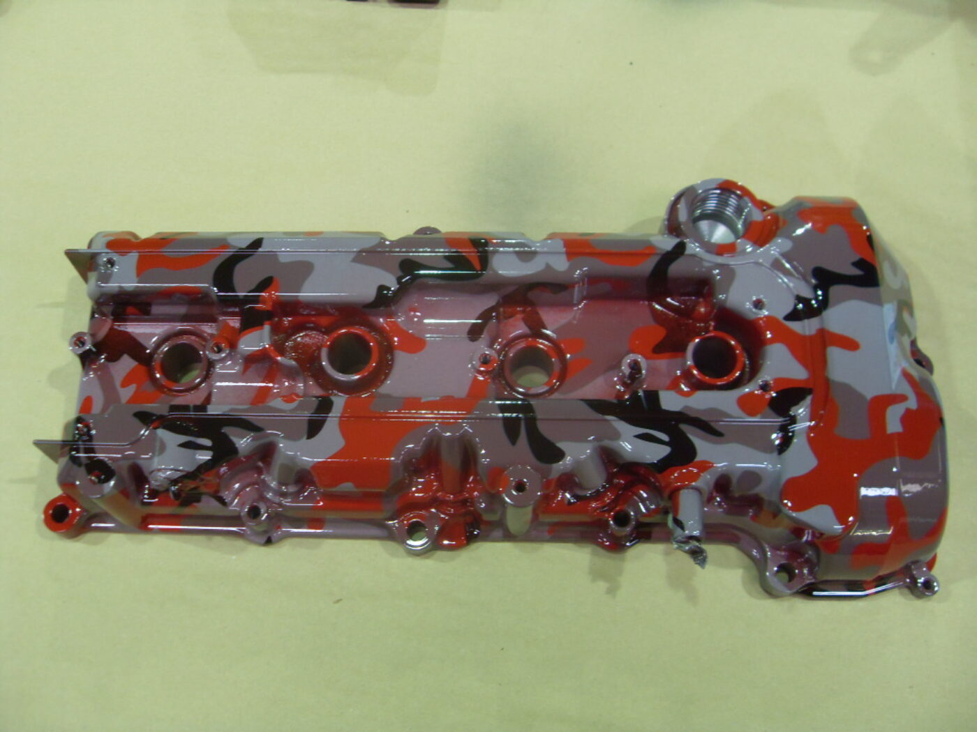 Car Engine Cover Coated In Camouflage Hydrographic Film