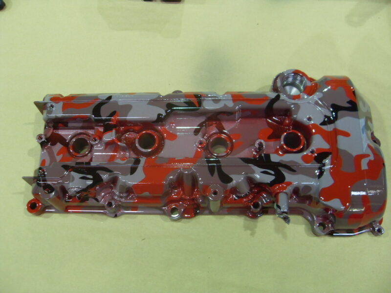 Car Engine Cover Coated In Camouflage Hydrographic Film