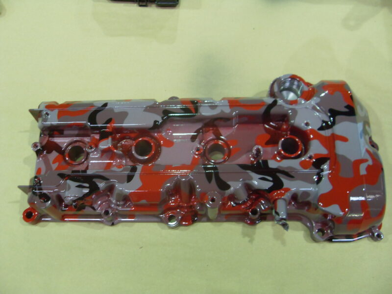 Car Engine Cover Coated In Camouflage Hydrographic Film