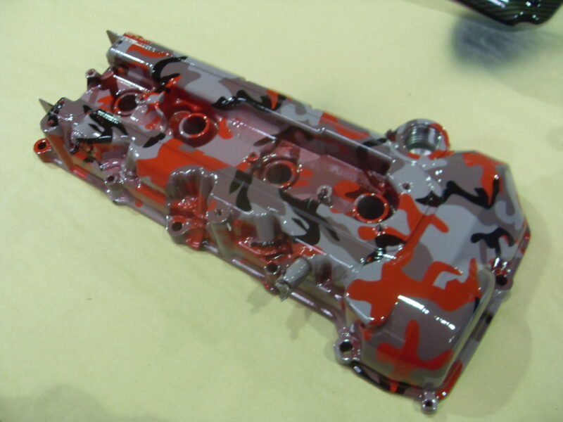 Car Engine Cover Coated In Camouflage Hydrographic Film