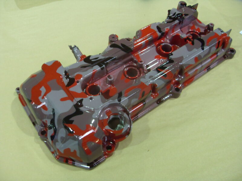 Car Engine Cover Coated In Camouflage Hydrographic Film